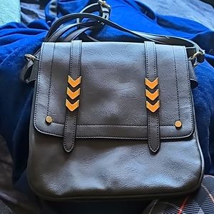 Grey pleather bag